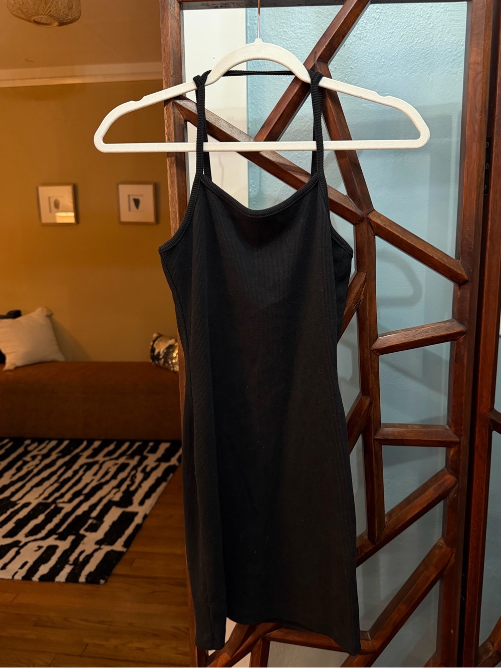 Nasty Gal black mini dress with strappy back